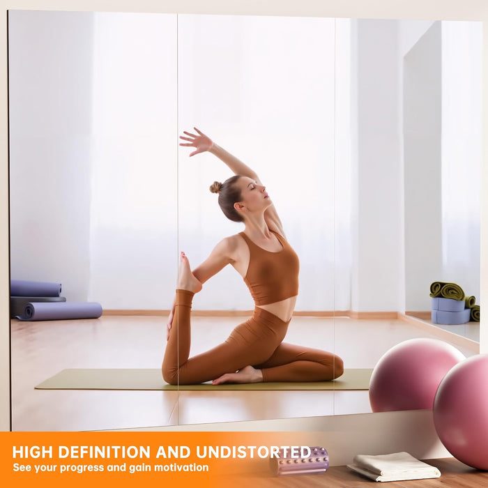 Home Gym Workout Mirror 79" L X 35" W-1Pcs Large Full Length Mounted Full Body Frameless Mirror for Workout, Yoga, Garage, Bedroom, Dance