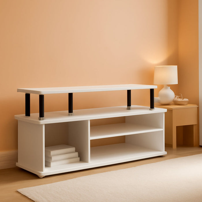 Jaya Large Entertainment Center Hold up to 55-In TV, Inch, White/Black