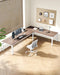 Two Person Desk, 78.7 Inches Extra Long Computer Desk, Wooden Large Office Desks with Strong Metal Legs, Double Desk for 2 People, Writing Study Table for Home Office, Oak & White
