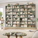 83.7" Tall Bookshelf and Bookcase,7-Tier Double Bookshelves Green