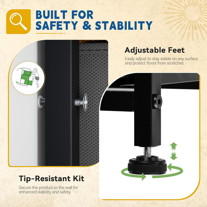 Durable Fabric Dresser With Nine Drawers Organizer