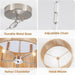 Rattan Chandelier Brushed Nickel Five Light Pendant