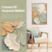 3D Neutral Earth Tone Impasto Ginkgo Leaf Textured Framed Canvas Wall Art Set, Pastel Minimalist Relief Wall Decor, Modern Art Prints for Living Room Hallway Bedroom Home Decor 24"X36"X3