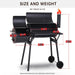 Charcoal Grills Outdoor Barbecue Grill Offset Smoker Portable BBQ Grill with Wheels for Backyard Camping Picnics