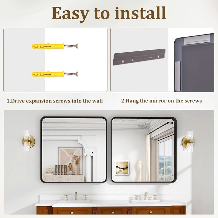 ThirtyByThirtyInches Black Vanity Mirror Aluminum Frame