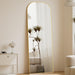 Full Length Mirror, 56"X21" Mirror Full Length with Stand, Gold Domed Top Square-Edged Floor Mirror with Aluminum Alloy Frame for Bedroom Living Room