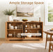 59" Fluted Buffet Cabinet Sideboard with Ample Storage, Natural Oak | Adjustable Shelves, Soft-Close Hinges, Anti-Tip Device, Thick Sturdy Panels, Rounded Edge, Sturdy Structure, Easy Assembly