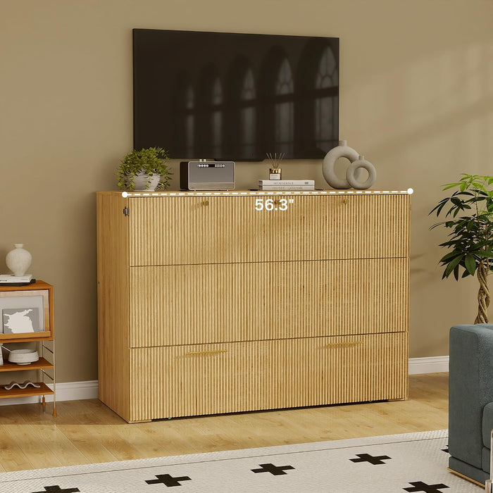 Oakwood Murphy Bed Cabinet With Integrated Charging