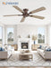 52Inch Brown Flush Mount Ceiling Fan RemoteDCMotor