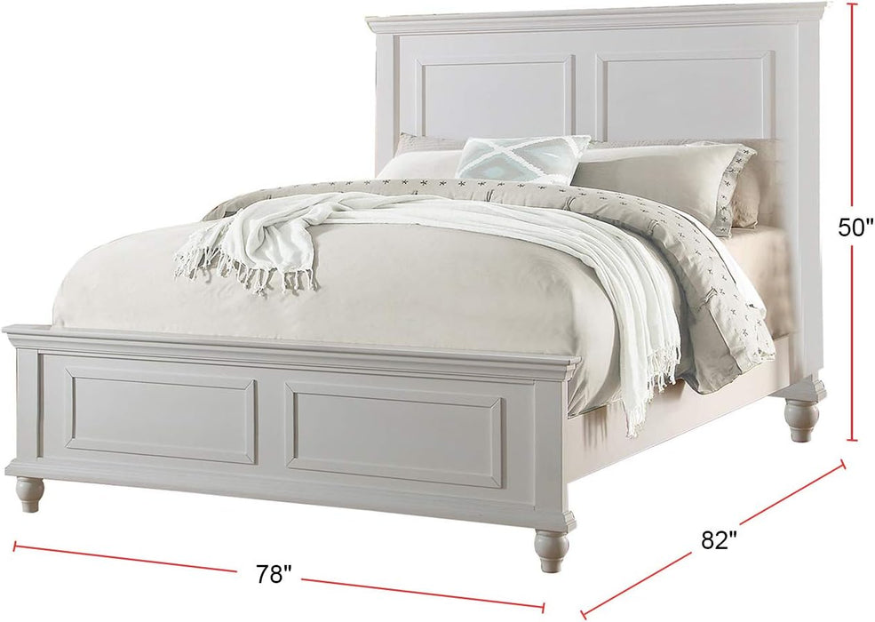 White Eastern King Size Wood Bed