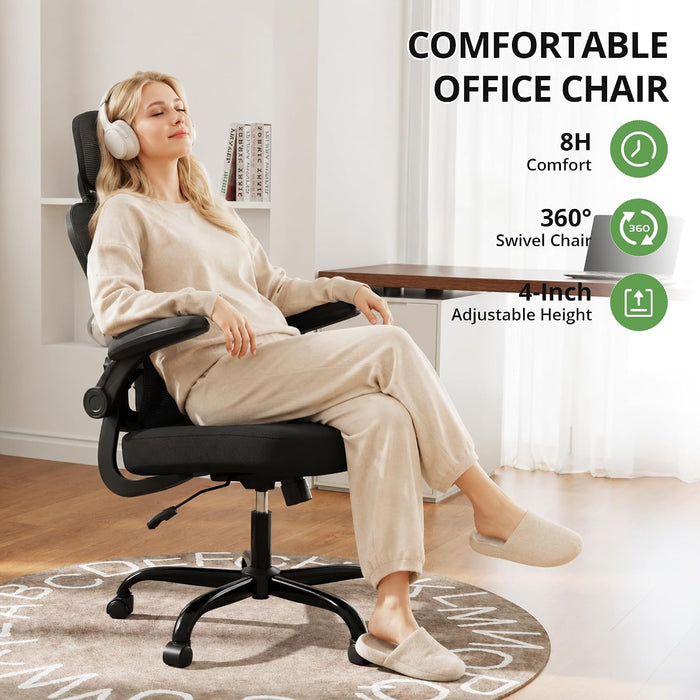 Ergonomic Office Chair 330 Lb with Wheels, Lumbar Support & Headrest