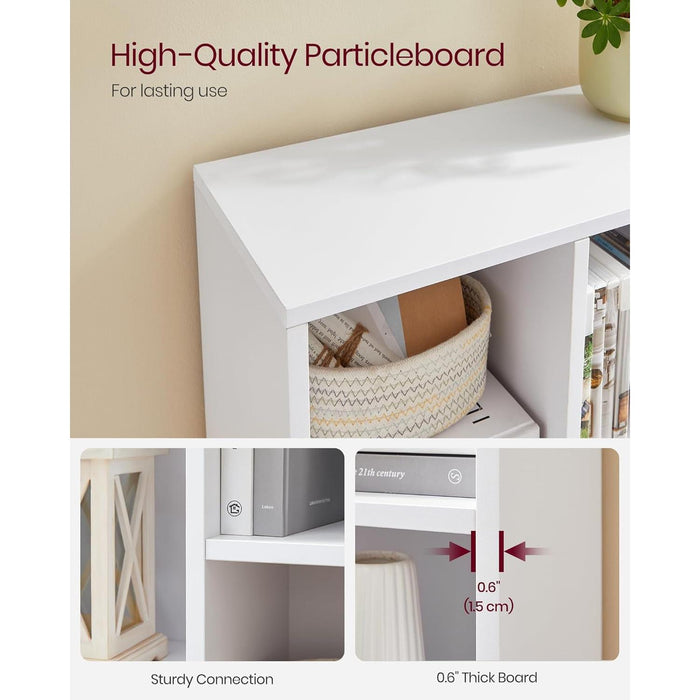 Bookcase, Bookshelf with 7 Compartments, Freestanding Shelves and Cube Organizer, for Display in Living Room, Bedroom, and Home Office, White ULBC27WT