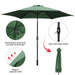 9Ft Patio Umbrella Outdoor Portable Table Market Umbrella with Push Button Tilt/Crank Waterproof Uv-Proof, Dark Green