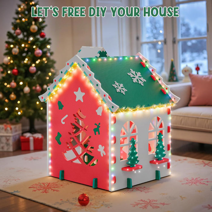 EVA Foam Kids Playhouse, DIY Building Blocks Toy, Indoor Outdoor Children'S Play Tent, Creative Fun House Gift for Toddler Children Ages 3 and Up, Green Roof