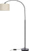 Dimmable Floor Lamp, Arc Floor Lamp with Dimmer, Black Standing Lamp with Adjustable Hanging Shade, over Couch Tall Reading Light, Modern Pole Lamp for Living Room Bedroom, 9W LED Bulb Included