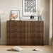 Walnut Dresser for Bedroom, Modern Dresser with 8 Drawers and Smooth Slides, Wide Chest of Drawers with Golden Handles for Bedroom, Closet, 15.7" D X 55" W X 37.4" H