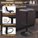 Black Bar Stools Set of 2 Adjustable Counter Height Barstools Modern PU Leather Swivel Tall Bar Chairs Upholstered Bar Stool with Back for Kitchen Island