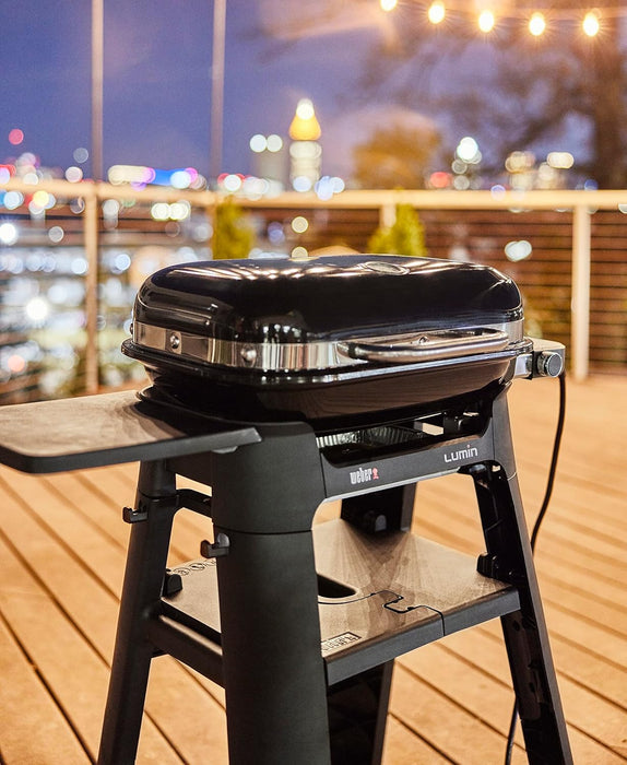 Weber Lumin Compact Outdoor Electric Barbecue Grill, Black - Great Small Spaces Such as Patios, Balconies, and Decks, Portable and Convenient