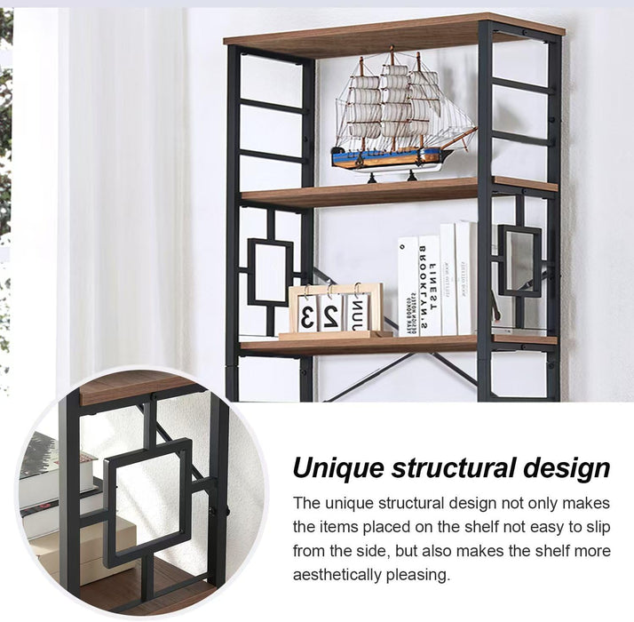 Six Tier Tall Bookcase Chestnut Brown ReinforcedSteel