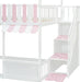 Full Over Full Bunk Bed White IntegratedStorageStaircase