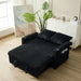 53 Inches Black CorduroyFabric SleeperSofa USBPort