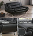 Contemporary Living Room Furniture Set, Faux Leather Sofa Set for Living Room/House/Bedroom/Office/Apartment (Black-B, Loveseat), F45&F46