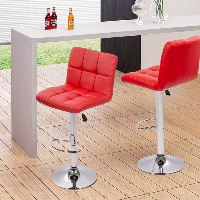 Counter Height Bar Stools Set of 2 Bar Chairs Height Adjustable Swivel Stool with Back PU Leather Kitchen Counter Stools Dining Chairs