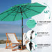 9Ft 3-Tier Patio Umbrellas, Outdoor Umbrella with 8 Sturdy Ribs UV Protection Windproof, Market Table Umbrella W/Push Button Tilt & Crank for Pool, Porch, Deck, Garden(Aruba Blue)