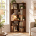 6-Tier L-Shaped Corner Bookshelf, 63" Freestanding Bookcase with Baffle