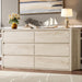 6 Drawer Dresser for Bedroom, Wood Chest of Drawers Handle Free, Large Modern Dresser Storage Cabinet for Living Room, Hallway Entryway