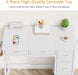 33" Small Computer Desk with 5 Fabric Drawers, White, 14.2" D