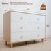 White Baby Dresser for Bedroom, 6 Drawer Organizer for Closet Storage