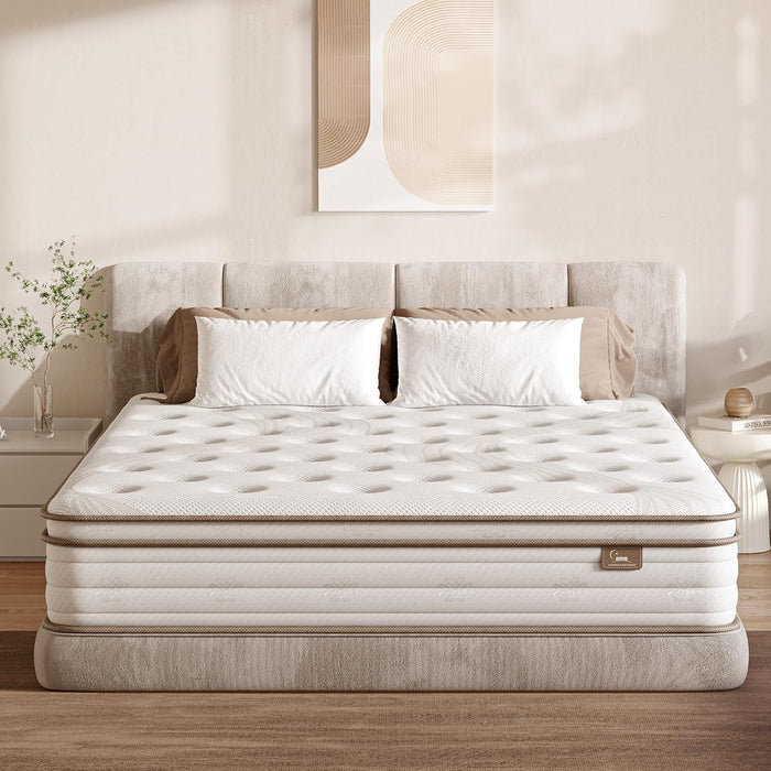 Twin Mattress 12 Inch Hybrid Mattress in a Box with Memory Foam and Individual Pocket Springs, Medium Firm Twin Size Bed Mattress for Motion Isolation and Pressure Relief, Certipur-Us