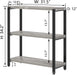 3 Tier Bookshelf, Industrial Wood and Metal Book Shelf and Bookcase, Short Book Case for Office Living Room Bedroom, Light Grey