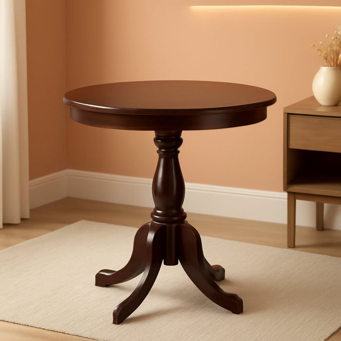 Antique Dining Room Table - a round Kitchen Table Top with Pedestal Base, 36X36 Inch, Mahogany