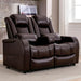 57" RV Recliner Loveseat - Brown PU Leather