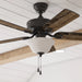 44" Black Indoor Ceiling Fan with Light, 5 Blades, Pull Chains & Reverse Airflow