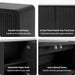 Fluted Sideboard Buffet Cabinet with Storage,58" Modern Sideboard Cabinet with Curved Design & Adjustable Shelves,Wood Console Table for Living Room,Entryway,Kitchen,Black