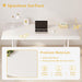 Solid Wood Writing Table - 48" W Minimalist PC Computer Desk, White