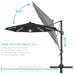 10Ft 360-Degree Solar LED Lit Cantilever Patio Umbrella, Outdoor Hanging Shade - Black