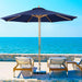 9Ft Bamboo Umbrella, Outdoor Patio Umbrella, Waterproof Market Umbrella, 8 Ribs Table Umbrella with Pulley Lift for Garden, Deck, Pool, Lawn, Backyard