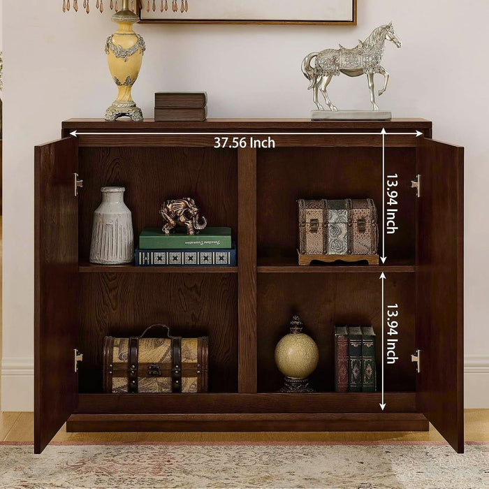 39" Narrow Sideboard Buffet Cabinet,Bar Cabinet Solid Wood Doors