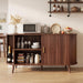 55" Fluted Sideboard Buffet Cabinet with Storage & Sliding Door