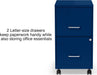2-Drawer Vertical File Cabinet, Letter Size, Lockable, Blue