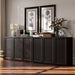 Modern Sideboard Accent 3 in 1 Buffet Storage Cabinet Display Buffet Cabinet Credenza with Adjustable Shelves for Dinging Room Living Room Entryway Coffee Bar,Dark Brown