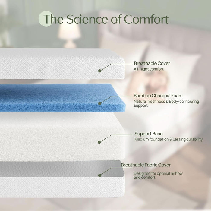 Twin Size Mattress, 10 Inch Gel Memory Foam Mattress in a Box, Fiberglass Free, Breathable for Cooler Sleep Supportive & Pressure Relief, Certipur-Us Certified, White