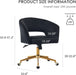 Home Office Chair Swivel Velvet Desk Chair, Vanity Chair with 360 Swivel Armchair and Gold Base,For Living Room, Bedroom, Vanity, Study (Black)