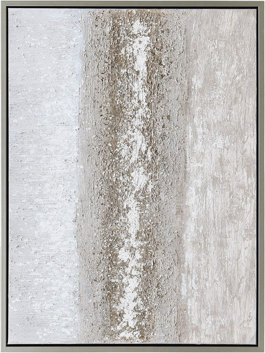 Abstract Wall Art Textured Hand Painted Canvas by Martin Edwards, Champagne Silver Frame, 40" X 30", Sandpath