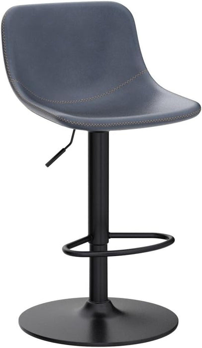 Adjustable Bar Stools Set of 2, Mid Century Modern Swivel Bar Stools, Industrial Bar Height Stools with Back Support Counter Height Bar Chairs Pu Leather Bar Stool for Kitchen Island Rustic Barstools