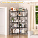 5-Shelf Corner Bookshelf, 68.5" L-Shaped Open Bookcase, Black